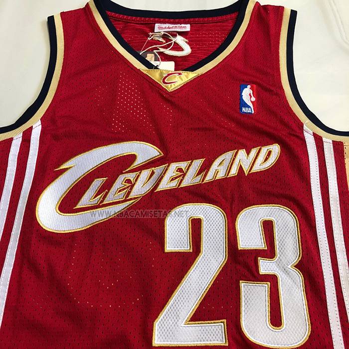 Camiseta Cleveland Cavaliers LeBron James NO 23 Mitchell & Ness 2003-04 Rojo